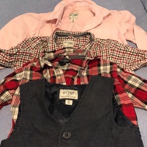3 button down shirts and vest